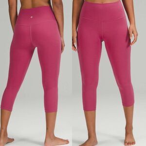 Lululemon Women Size 6 Align High-Rise Crop 21" Pink Lychee Leggings Soft Yoga